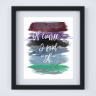 Lady Tremaine - Cinderella Watercolor Brush Art Print with Quote: 8" x 10" ~Stepmother, Villian