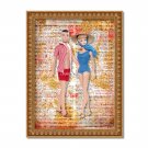 Barbie & Ken ~ Dictionary Digital Art Print ~ 8" x 10" - Swimsuit - Watercolor, 1960's Classic
