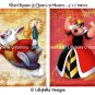 6 Alice in Wonderland Dictionary Digital Art Prints ~ 5" x 7" & 4 Bookmarks ~ Characters