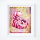 Cheshire Cat ~ Alice in Wonderland Dictionary Digital Art Print ~ 8" x 10"