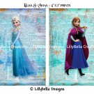 Elsa and Anna ~ Frozen Dictionary Digital Art Prints ~ 5" x 7"