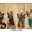 Steampunk ~ 20 Layered Digital Art Bookmarks ~ 2.5" x 7" ~ Victorian, Futurism, Cyberpunk