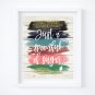 Mary Poppins Watercolor Brush Art Print with Quote: 8" x 10" ~ P L Travers, Spoonful of Sugar
