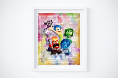 Inside Out ~ Dictionary Digital Art Print ~ 8" x 10" ~ Inside Out Emotions