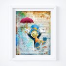 Jiminy Cricket ~ Pinocchio Dictionary Digital Art Print ~ 8" x 10"
