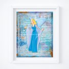 Blue Fairy ~ Pinocchio Dictionary Digital Art Print ~ 8" x 10"