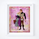 Briar Rose - Aurora & Prince Phillip ~ Sleeping Beauty Dictionary Digital Art Print ~ 8" x 10"