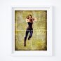 Captain Marvel ~ Marvel Dictionary Digital Art Print ~ 8" x 10"