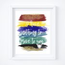 Captain Marvel ~ Marvel Watercolor Brush Art Print with Quote: 8" x 10"
