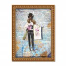 Barbie ~ Dictionary Digital Art Print ~ 8" x 10" - African American, Black, Dark Skin, Watercolor