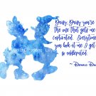 Donald Duck Watercolor Silhouette with Quote 10" x 8" + Greeting Card ~ Donald & Daisy