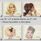 8 Barbie Mixed Media Watercolor ~ DIGITAL PRINTS ~ Choice ~ Barbie +, Patents 1961 & 1965