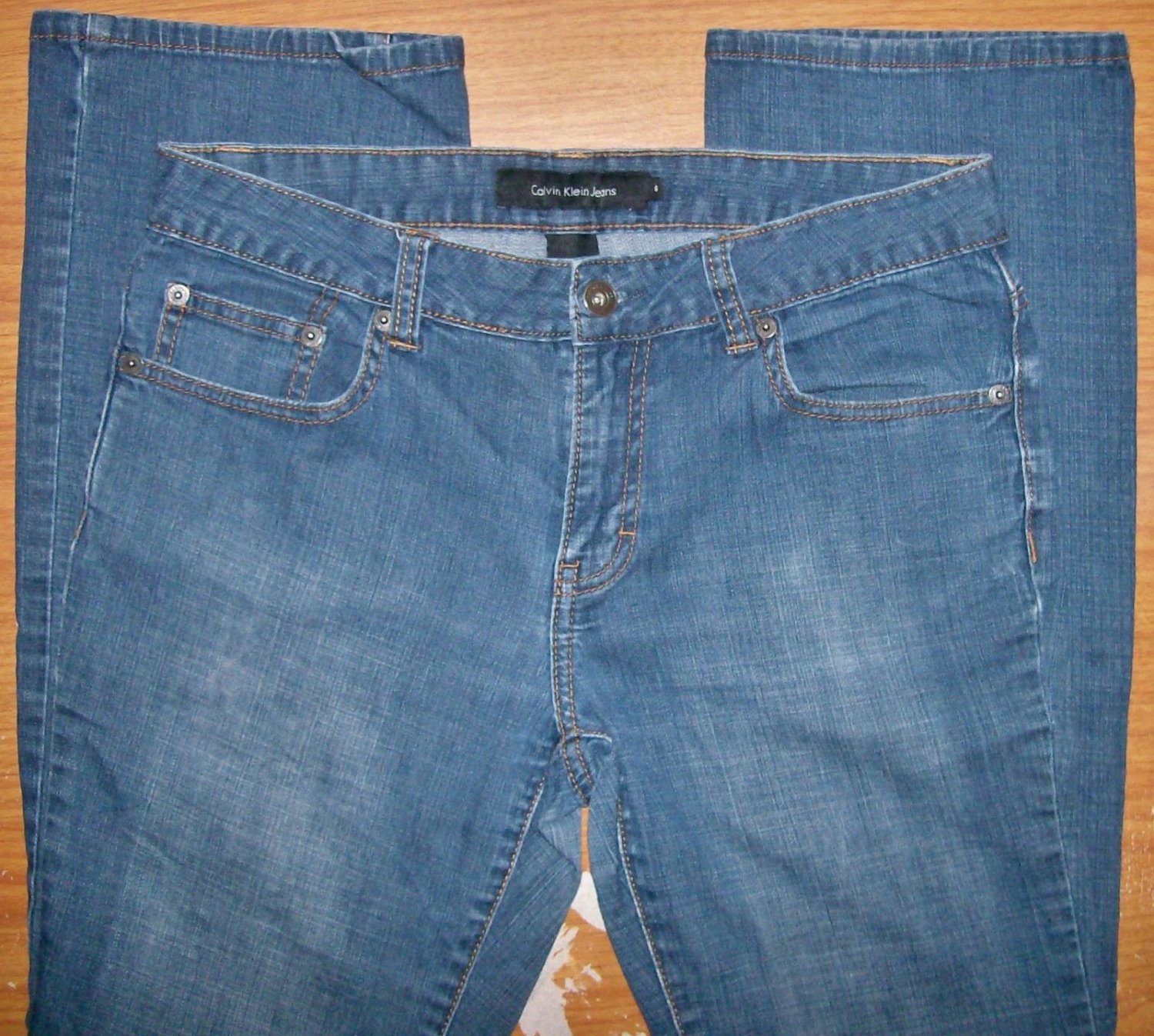 Womens Size 6 Calvin Klein Low Rise Straight Leg Denim Stretch Jeans ...