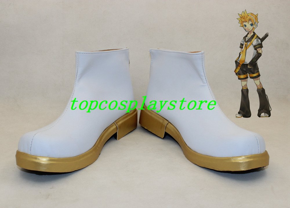 VOCALOID Kagamine Rin/Ren WHITE shoes boots shoe boot gold sole ver2