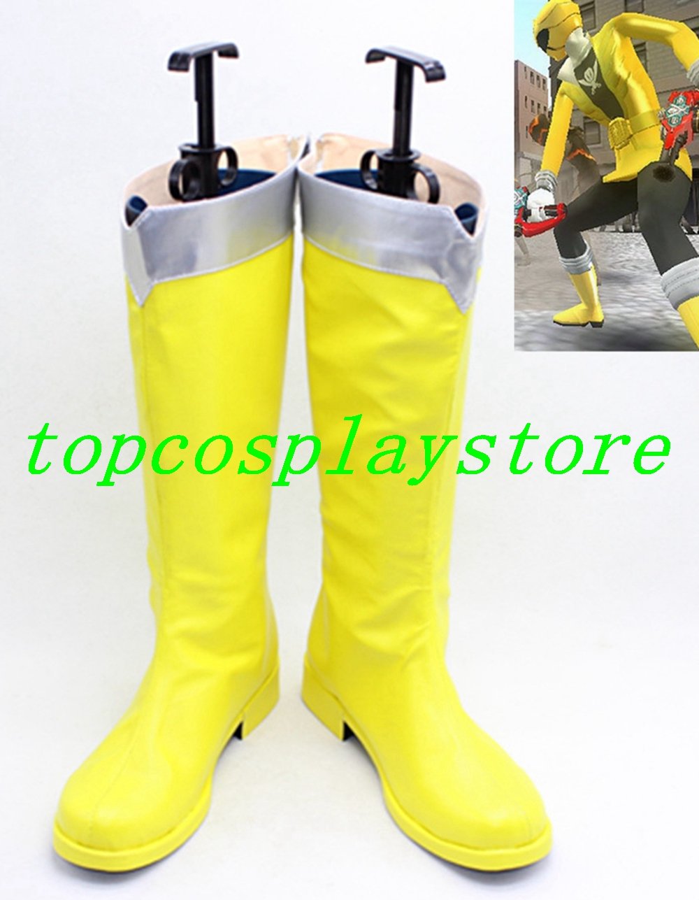 Power Rangers Super combat team Power Ranger Cosplay Shoes boots yellow ver  #15YJZ10