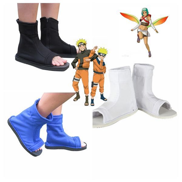 Naruto Sasuke Kakashi Uchiha Sasuke Blue white Black Fuu cosplay shoes boots