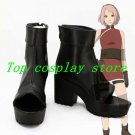Naruto Sakura Haruno The Last Ninja Cosplay Boots shoes black short Ver #NAR004
