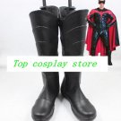 Robin from Batman black pu ver cos Cosplay Shoes Boots shoe boot  #NS017