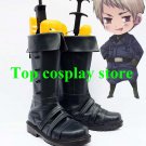 Axis Powers Hetalia Prussia cool black Patent Cosplay Boots shoes Version C #APH
