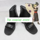 Naruto Temari black pu leather ver cos Cosplay Shoes Boots shoe boot  #NS018