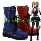Batman Arkham Knight Game Harley Quinn Cosplay Shoes Boots red blue shoe boot