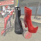 Batman Harley Quinn Shoes Red Black PU Boots Movie Cosplay Shoes clown #HQ003