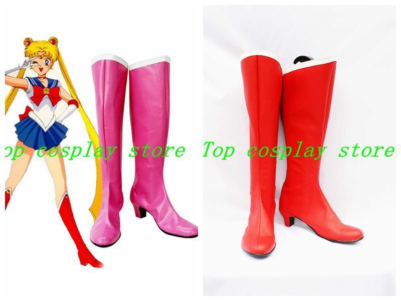 Sailor Moon Chibi Usa Usagi Tsukino Cosplay Boots shoes red Version B #SC003