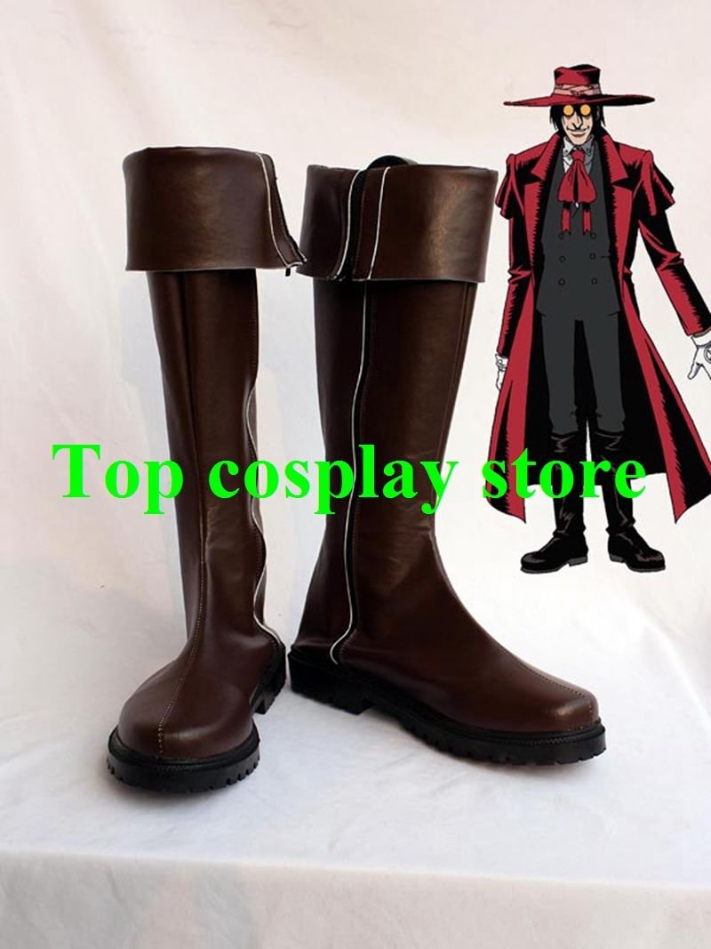Hellsing Alucard Brown Cosplay Boots shoes #HO001