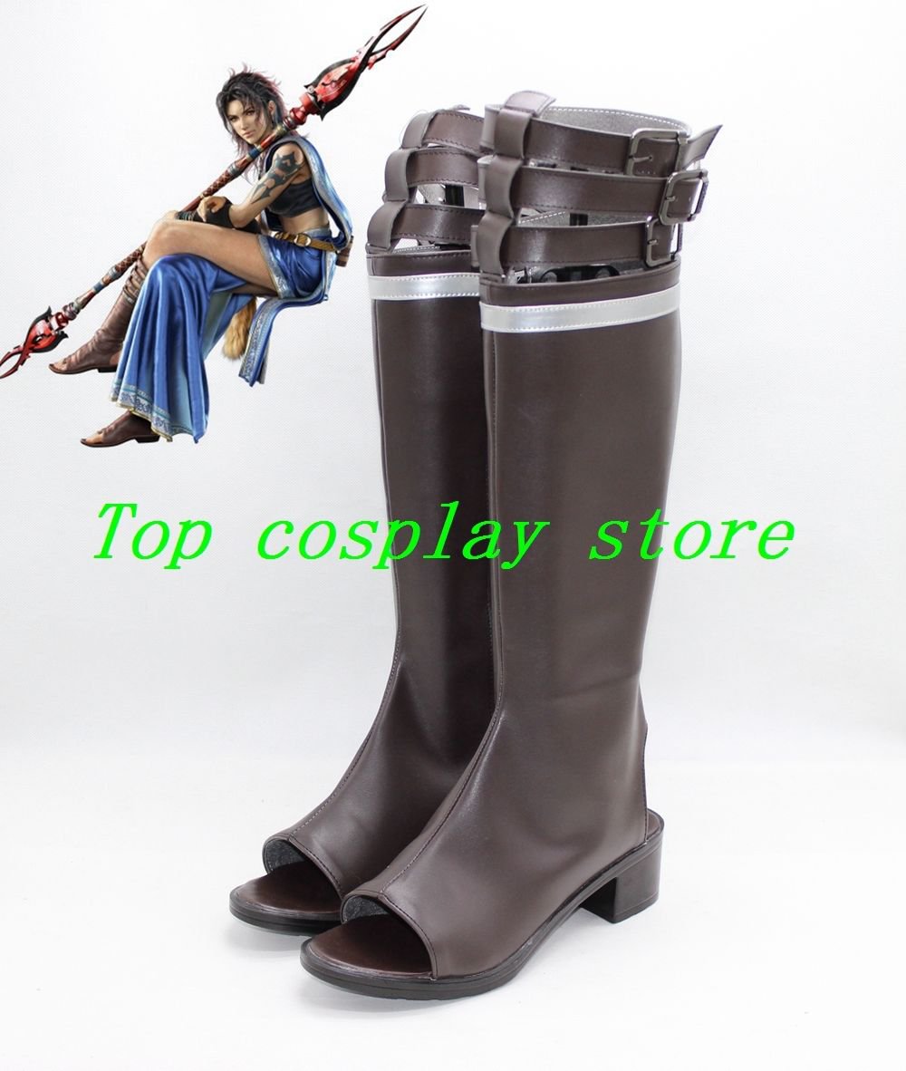 Final Fantasy XIII Cosplay Oerba Yun Fang Squall Cosplay Shoes boots brown shoe