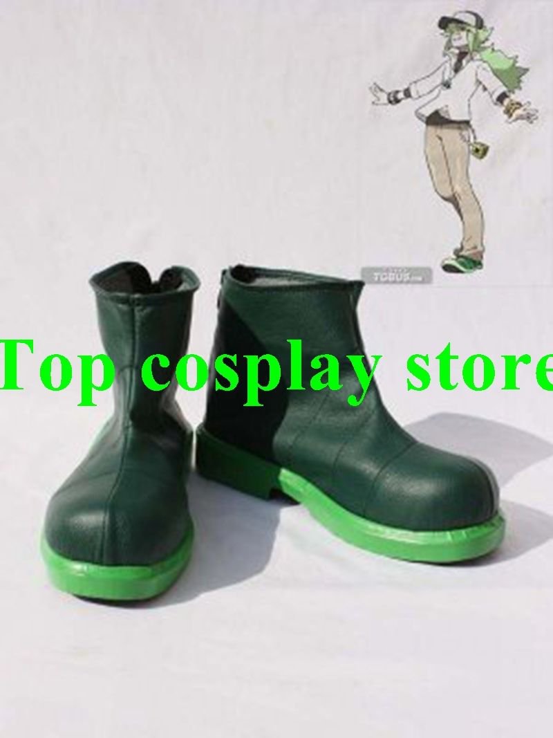 Pokemon Pocket Monster GenerationV Green Cosplay Boots shoes