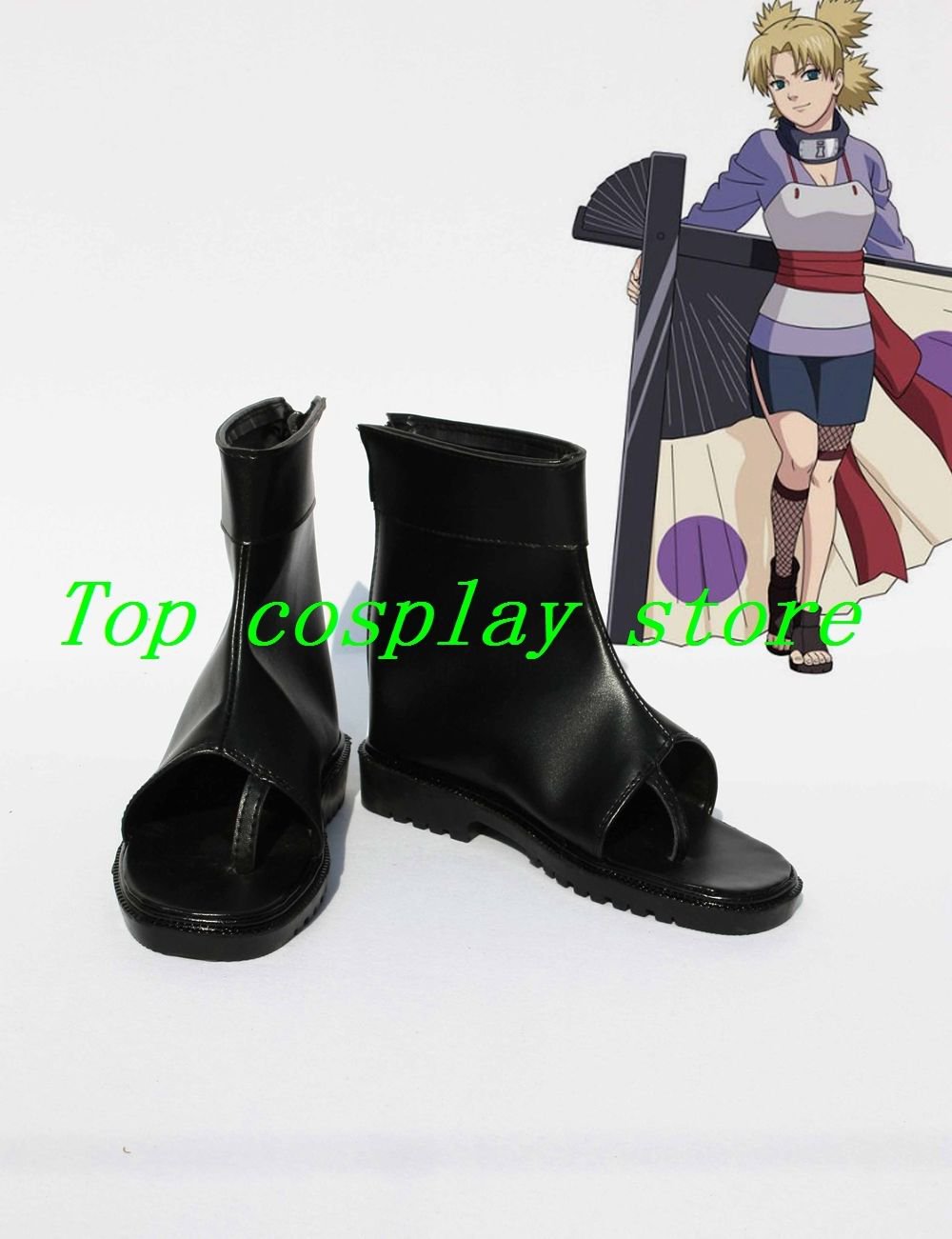 Naruto Anime Temari Ninjia Cosplay Shoes Boots #nar018 Pu Leather Shoe Boot