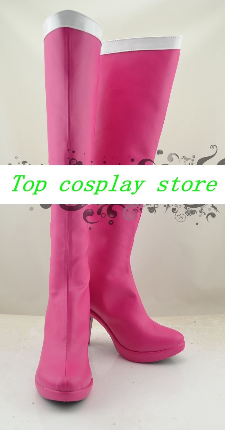 Sailor Moon pink ver  2 white Cosplay Boots shoes shoe boot  #NC216
