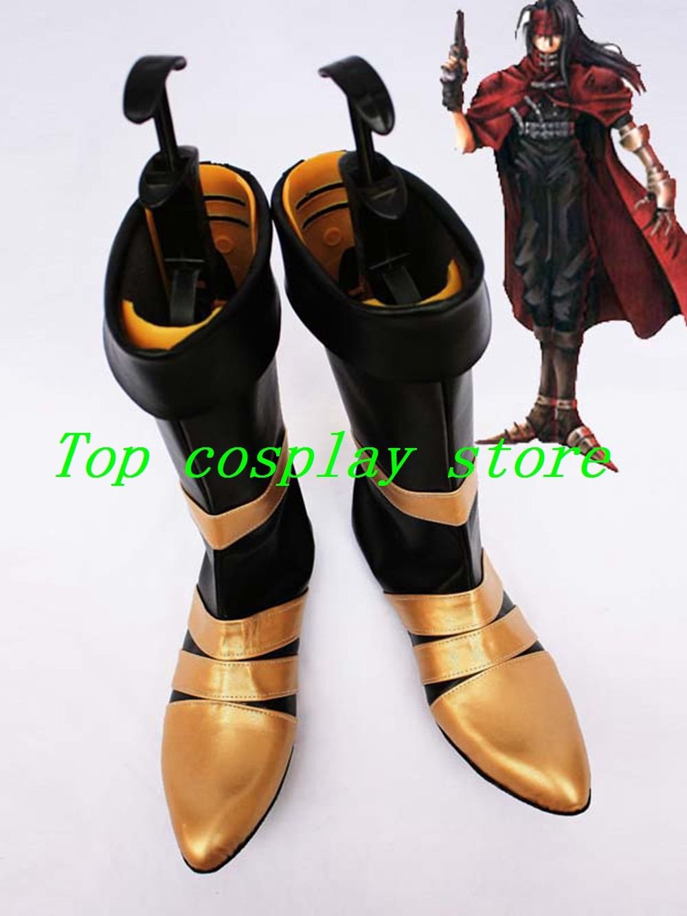 Final Fantasy VII 7 Vincent Valentine vinson Cosplay Show Boots shoes #FFC017