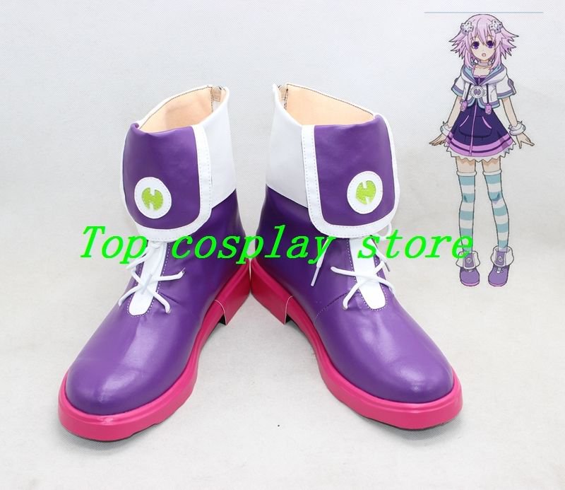 Hyperdimension Neptunia Planeptune Purple Heart Neptune Cosplay Boots shoes v2