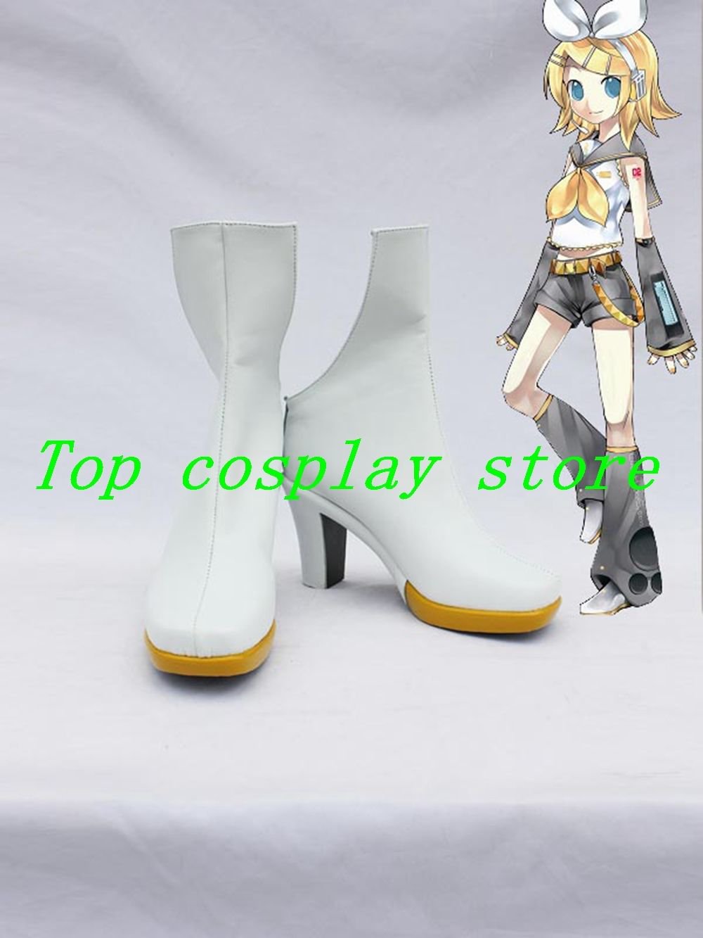 Vocaloid Rin Append Cosplay Boots shoes high heel #VOC0120 shoe boot