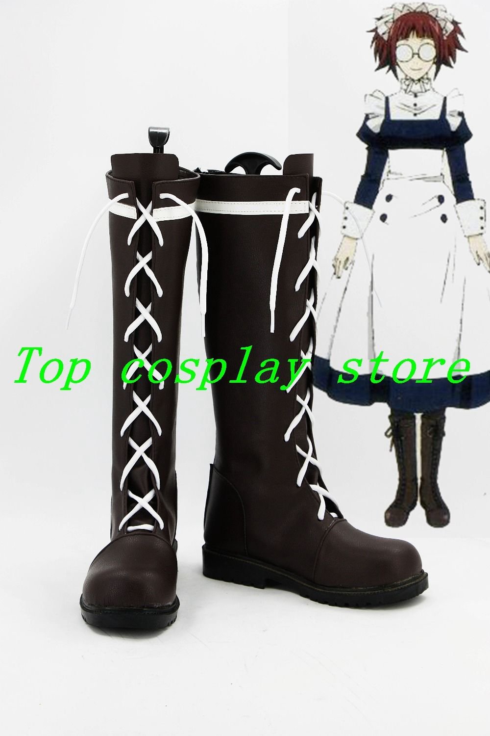 Black Butler Mey-Rin Maylene cosplay Shoes Boots Custom-Made #BBC048 shoe boot