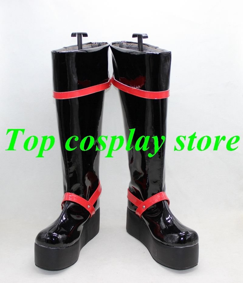 D.Gray-man Kanda You Yu Kanda red black cosplay Shoes Boots shoe boot