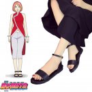 Boruto: Naruto the Movie Haruno Sakura Cheongsam Anime Cosplay shoes boot black