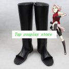Naruto Sakura Haruno black pu leather ver Cosplay Boots shoes shoe boot  #NC795