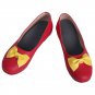 Vocaloid Hatsune Miku Gothic Lolita cute red with yellow bow Cosplay Boots shoe