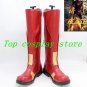 The Flash Shoes Superhero Barry Red PU Flash Cosplay Boots Adults Custom Made