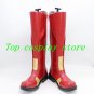 The Flash Shoes Superhero Barry Red PU Flash Cosplay Boots Adults Custom Made