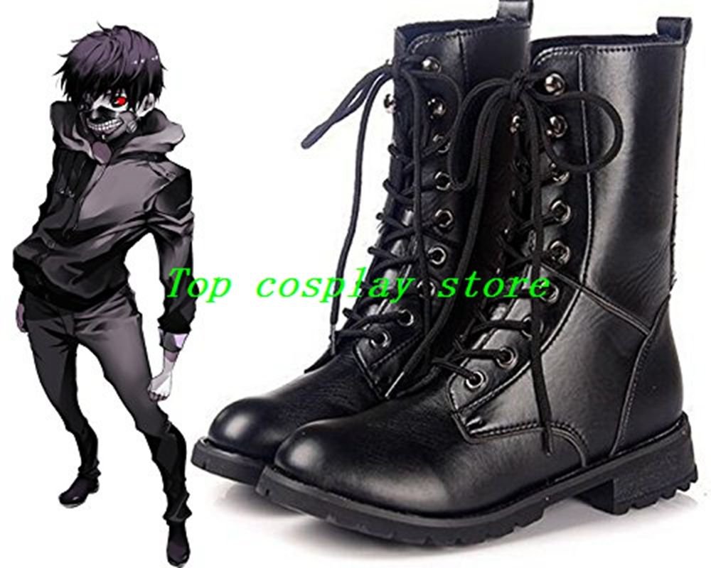 Tokyo Ghoul Kaneki Ken Cosplay Costume Black Boots Shoes Shoe Boot