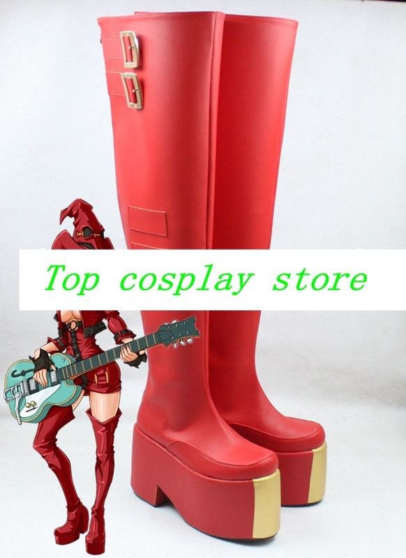 GuiltyGear Guilty Gear INO red high heel cosplay shoes boots shoe boot  #YY002