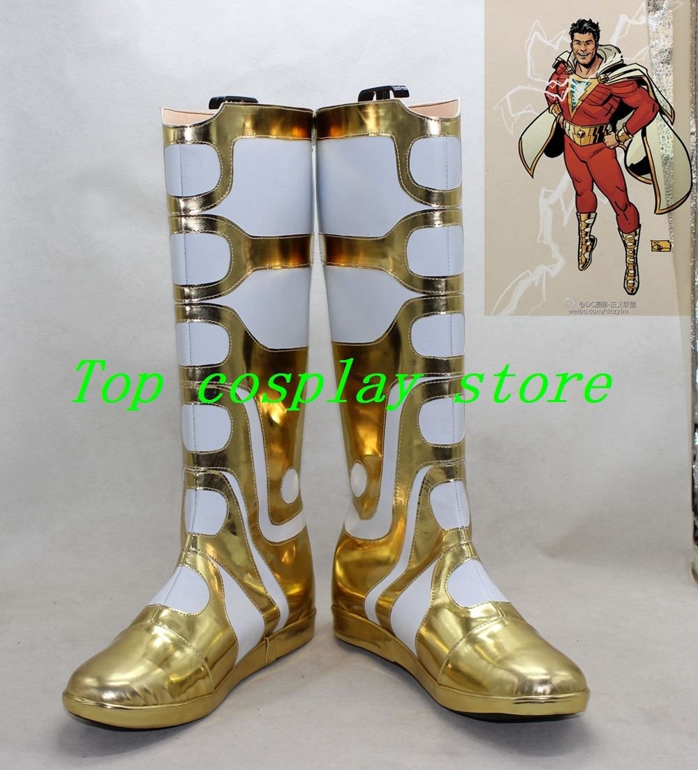 Captain marvel Billy Batson DC Shazam cos Cosplay Shoes Boots shoe boot