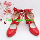 Puella Magi Madoka Magica Kaname Madoka Cosplay Shoes boots red Ver high heel