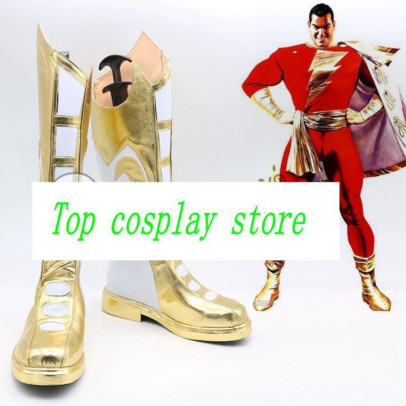 Captain marvel Billy Batson DC Shazam new ver 2 cos Cosplay Shoes boots shoe