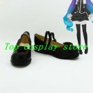 Vocaloid Hatsune Miku Black PU Leather Cosplay Shoes boots #VOC0145 shoe boot