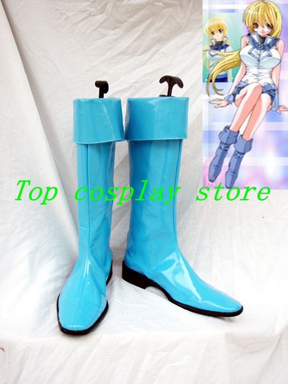Yu-Gi-Oh! GX Alexis Rhodes Asuka Tenjouin Blue Cosplay Boots shoes #YG004 shoe
