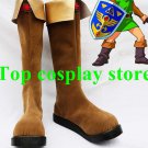 The Legend of Zelda Link Brown Cosplay Boots shoes shoes boot ver 2 #LZ02